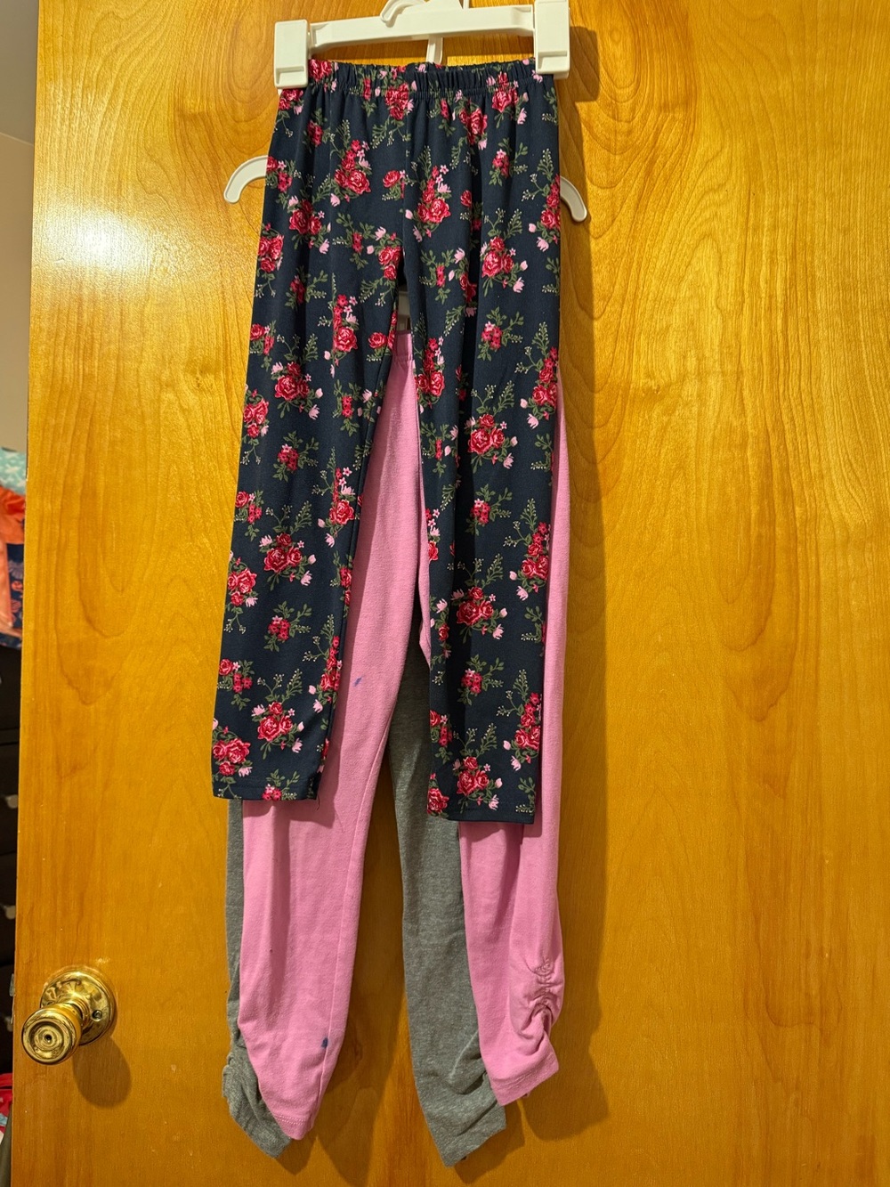 Old Navy Girls Size 6 6X 7 Leggings Lot Bundle Floral Pink Heather Gray Play